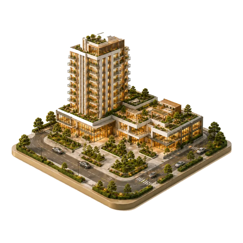 Mixed-Use isometric render